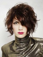 Glossy Flawless Casual Short Wavy Hairstyle 100% Real Human Hair Wig About 10 Inches
