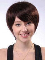 Classical Fun Simple Short Straight Human Hair Wig About 8 Inches