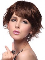 Short Wavy Brown Synthetic Wig