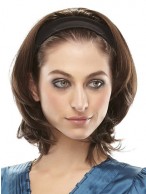 Mid-Length 3/4 Wig With Soft Black Attached Headband