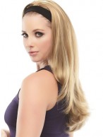 Long 3/4 Wig With Soft Black Attached Headband