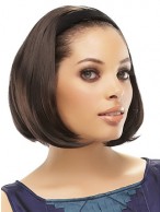 Mid-Length 3/4 Wig With Hard Velvet Attached Headband