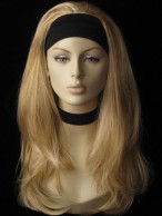 Long Natural Straight Synthetic 3/4 Wig