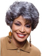 Short Curly Capless Grey Wig