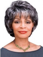 Short Wavy Synthetic Grey Wig