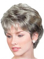 Short Wavy Lace Front Grey Wig