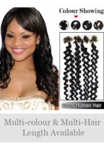 20" 100% Curly Nail Tip Human Hair Extensions 