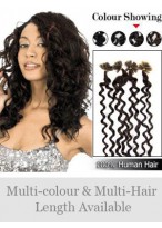 20" 100% Curly Nail Tip Human Hair Extensions 