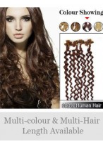 20" 100% Curly Nail Tip Human Hair Extensions 