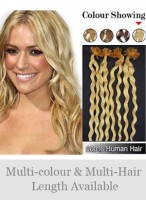 20" 100% Curly Nail Tip Human Hair Extensions 