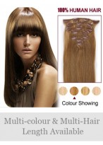 7 pcs From 14" Straight Clip In Full Head Set 