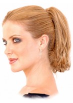 8" Alternating Straight And Braided Synthetic Ponytail 