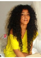Beautiful Long Black Curly Wigs 