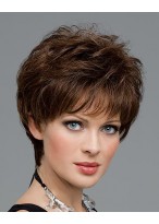 Soft Short Layered Curly Human Hair Lace Wigs 