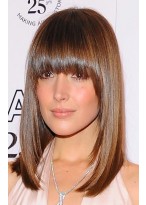 Brown Capless Human Hair Celebrity Wigs 