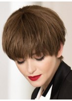 Lovely Short Straight Boycuts Human Hair Wigs 