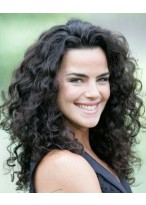 Attractive Long Curly Remy Human Hair Wig 