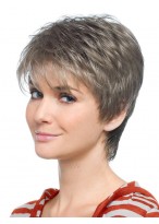 Hot Sale Grey Boycuts Synthetic Wigs 