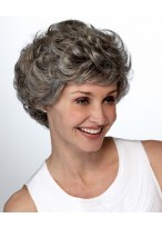 Modern Layered Short Grey Wigs 