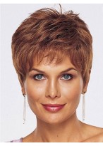 Auburn Monofilament Remy Human Hair Wig-WWA066 