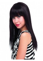 Black Capless Remy Human Hair Wig-WWA291 