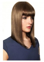Brown Capless Remy Human Hair Wig-WWA429 