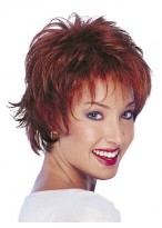 Red Capless Remy Human Hair Wig-WWA534 