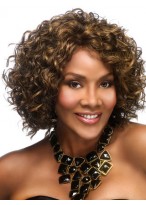 Capless Medium Length Curly Synthetic Wig 