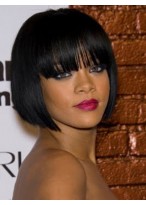 European Style Short Straight Black African American Wigs for Women 