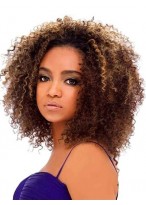Wig Online Short Curly Brown No Bang African American Lace Wigs for Women 12 Inch 