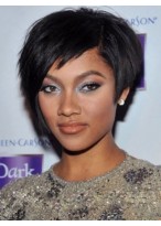 Shinning Short Curly Black African American Wigs for Women 