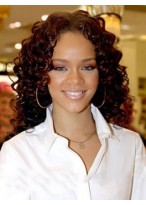 Real Human Long Curly Brown African American Full Lace Wigs for Women 