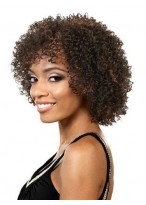 Fashion Short Curly Side Bang African American Lace Wigs for Women 10 Inch 