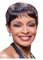 Exquisite Short Straight African American Lace Wigs for Women 4 Inch 