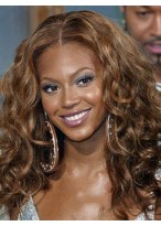 Cheap Long Curly Brown African American Lace Wigs 