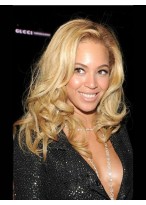Marvelous Medium Curly Blonde African American Lace Wigs 
