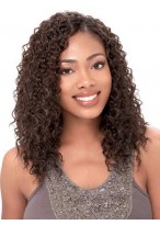 Medium Curly No Bang African American Lace Wigs for Women 16 Inch  