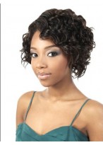 Delicate Short Curly Side Bang African American Lace Wigs for Women 10 Inch 