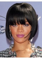 Short Straight Black African American Wigs for Women 8 Inch 