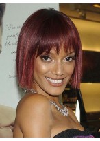 Fancy Short Straight African American Wigs for Women 10 Inch 