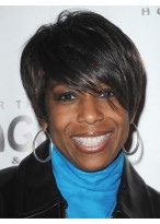 Gracefull Short Straight Black African American Lace Wigs for Women 6 Inch 