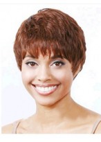 Glamorous Short Wavy Full Bang African American Wigs for Women 6 Inch 