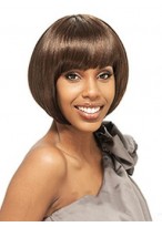 Stunning Short Straight Full Bang African American Wigs for Women 
