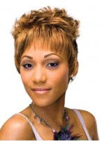 Soft Short Wavy African American Wigs for Women 