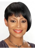 Glamorous Short Straight Black African American Wigs 
