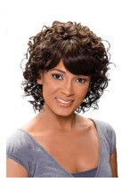 Lustrous Curly Side Bang African American Wigs for Women 