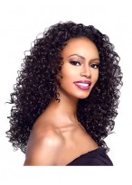 Unique Long Curly No Bang African American Lace Wigs for Women 