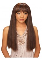 Hot Long Straight Full Bang African American Wigs for Women 