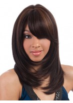 Wig Online Medium Straight Full Bang African American Wigs for Women 