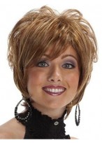 Short Wavy Capless Synthetic Wig 